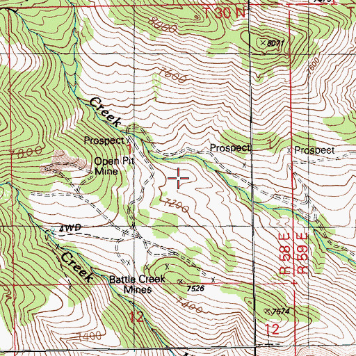 Topographic Map of Ruby Valley Mining District, NV