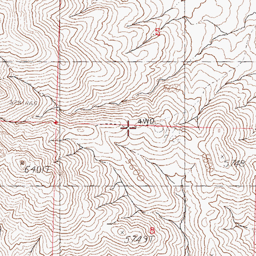 Topographic Map of Garnet Tungsten Mine, NV