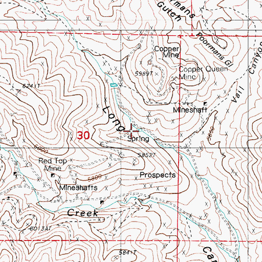 Topographic Map of Copper Basin Spring, NV