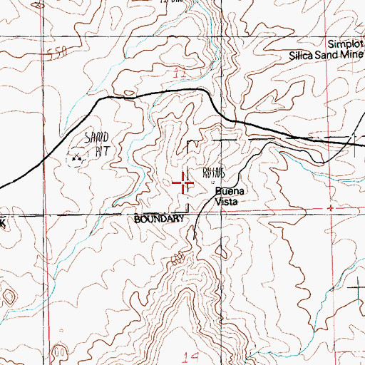 Topographic Map of Buena Vista Recreation Area, NV