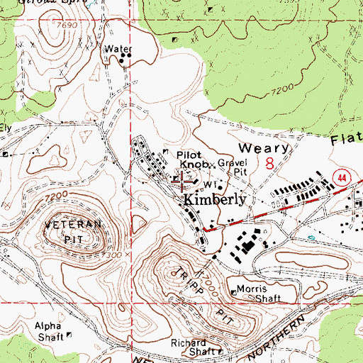 Topographic Map of Giroux Concentrator (historical), NV