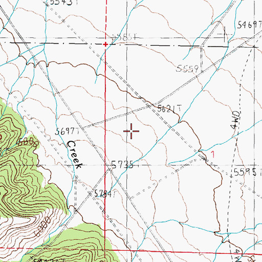 Topographic Map of Cottonwood (historical), NV