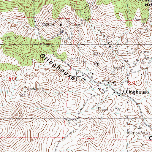 Topographic Map of Slip Mill (historical), NV