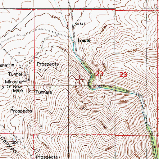 Topographic Map of Eagle Mill, NV