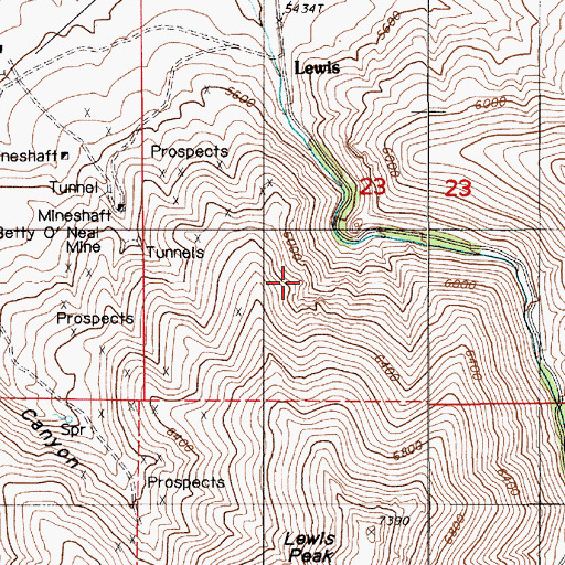 Topographic Map of Highland Chief Mill, NV