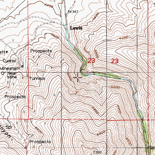 Topographic Map of Cape Horn, NV