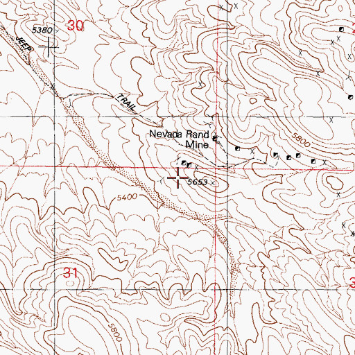 Topographic Map of Gold Pen Mine, NV