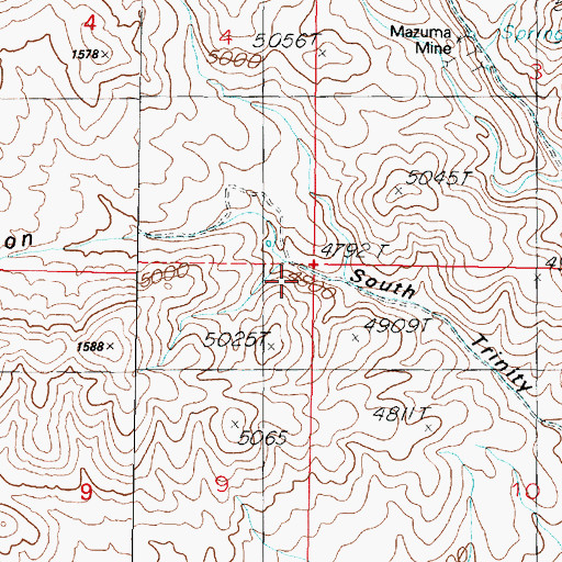 Topographic Map of Clarksville (historical), NV
