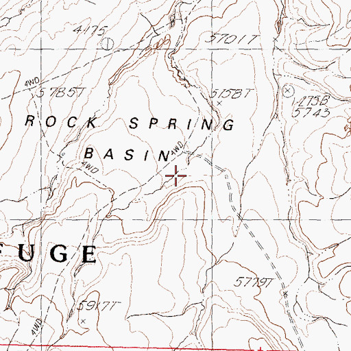 Topographic Map of Rock Spring Basin, NV