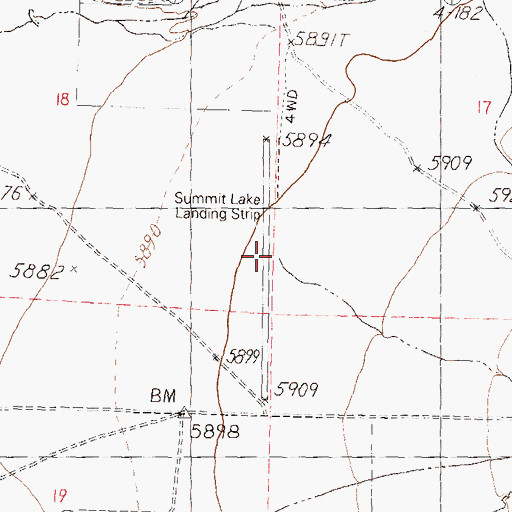 Topographic Map of Summit Lake Landing Strip (historical), NV