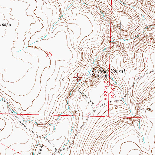 Topographic Map of Pappys Corral, NV