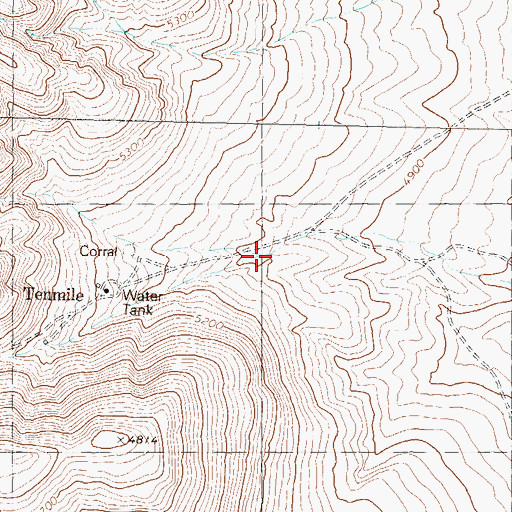 Topographic Map of Duque Springs, NV