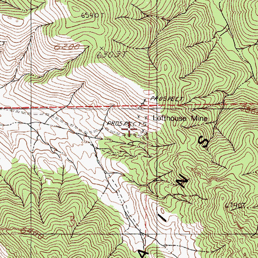 Topographic Map of Lofthouse Mine, NV