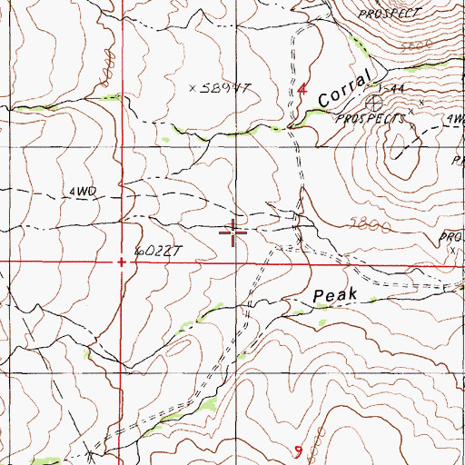 Topographic Map of Perry Boyd Ranch, NV