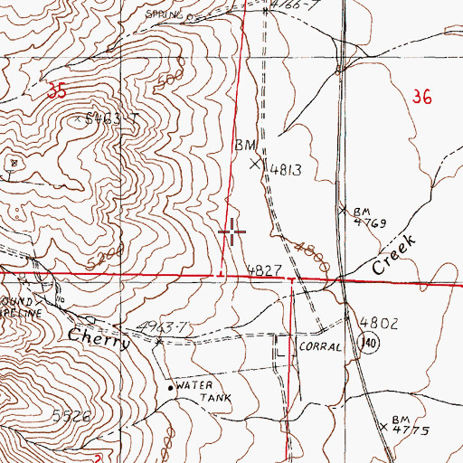 Topographic Map of Lewis Ranch, NV