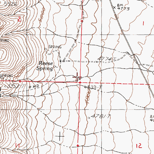 Topographic Map of Rodon Ranch, NV