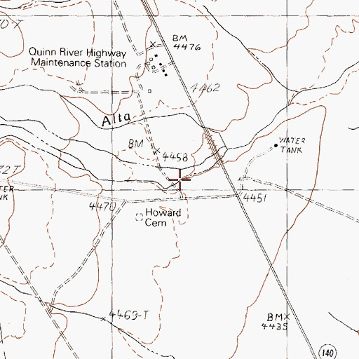 Topographic Map of Howard Ranch, NV