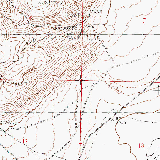 Topographic Map of Albertson Ranch, NV