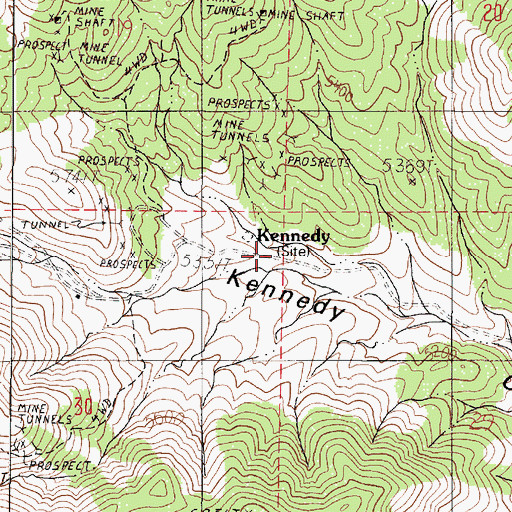 Topographic Map of Kennedy School (historical), NV