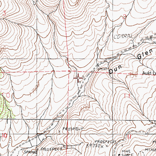 Topographic Map of Hendra Mill (historical), NV