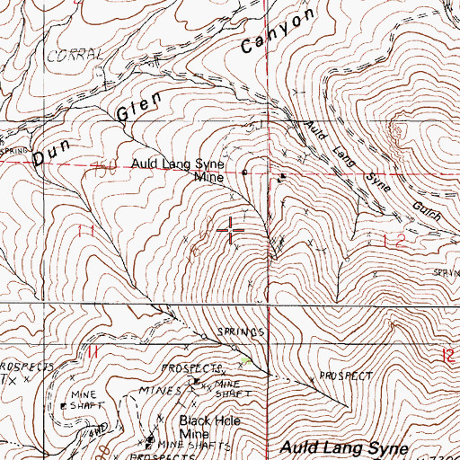 Topographic Map of Hendra Mines, NV