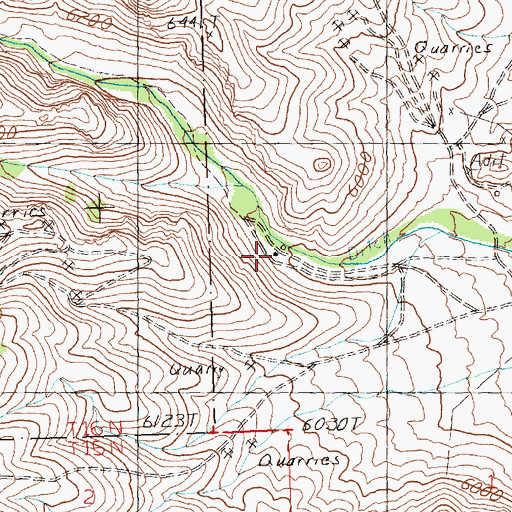 Topographic Map of Hendries Mill, NV
