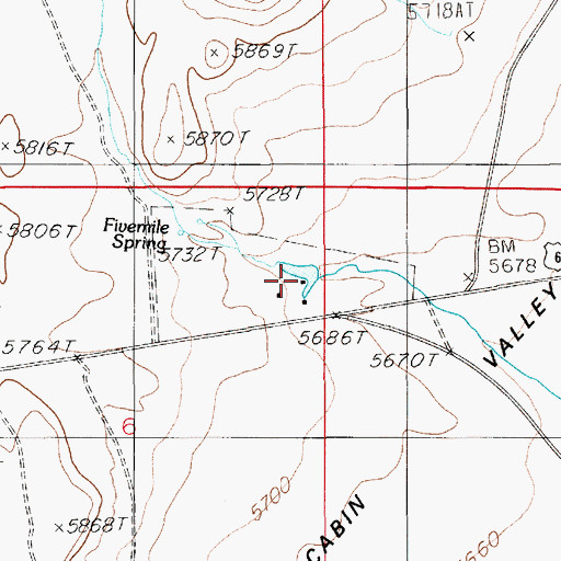 Topographic Map of Fivemile Ranch, NV