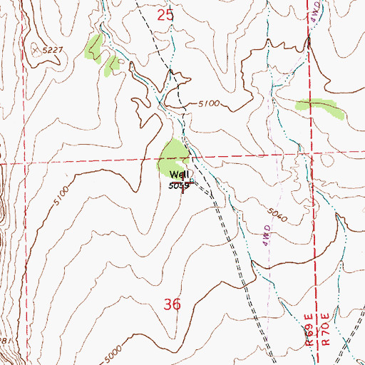 Topographic Map of Jackson Well, NV