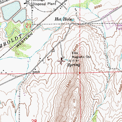 Topographic Map of Elko Magnetic Station, NV