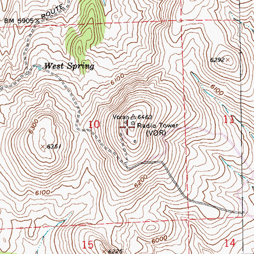 Topographic Map of Voran Radio Tower, NV