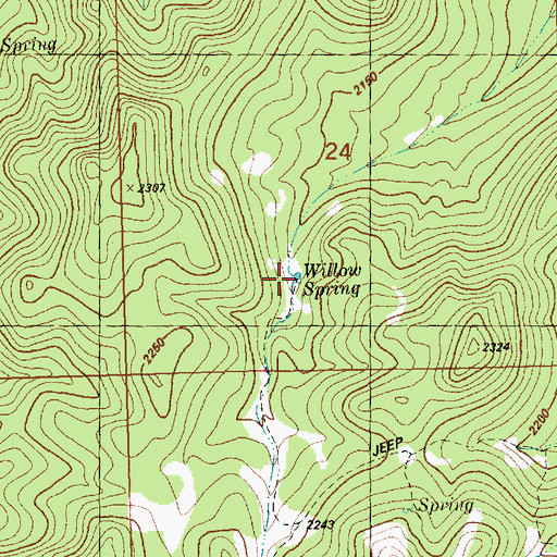 Topographic Map of Willow Spring Reservoir, NV