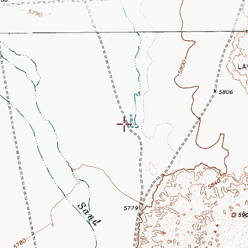 Topographic Map of Lava Bed Catch Basin, NV