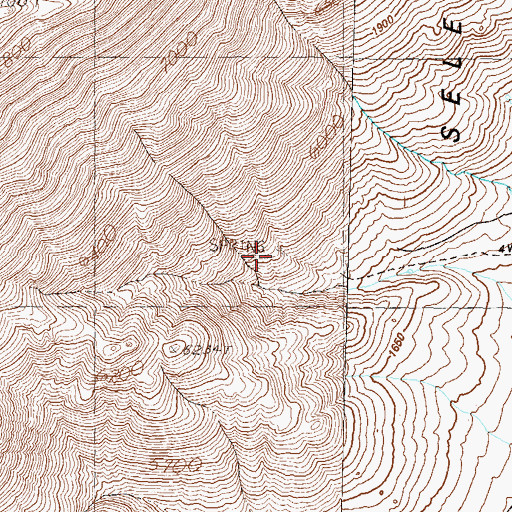 Topographic Map of Rosebud Spring, NV