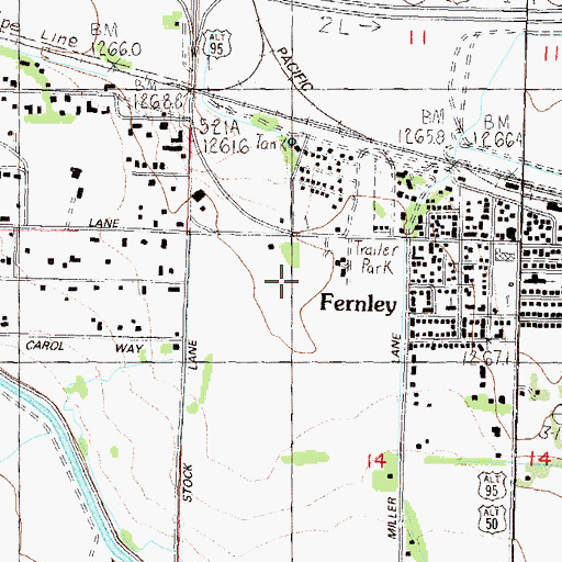 Topographic Map of Fernley Valley, NV