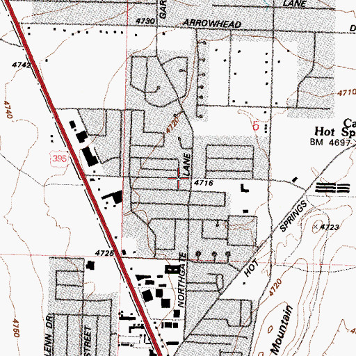 Topographic Map of Carson City Seventh Day Adventist School, NV
