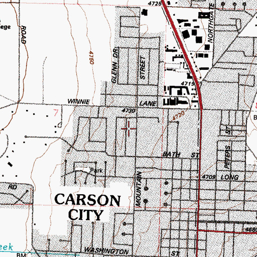 Topographic Map of Bethlehem Lutheran School, NV