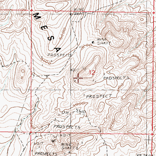 Topographic Map of Benway Mining District, NV