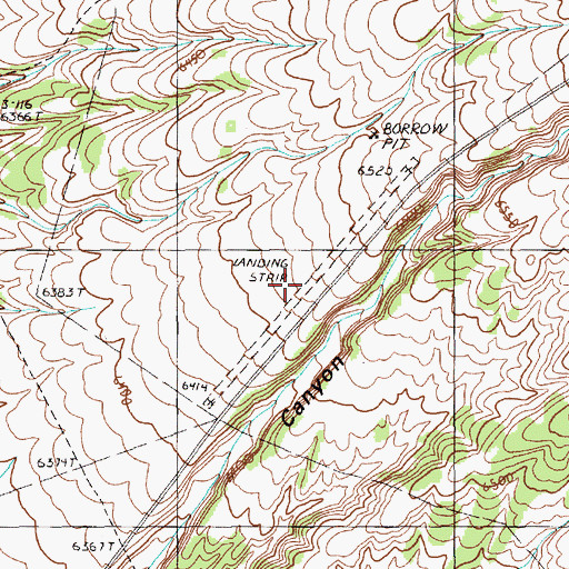 Topographic Map of Placer Amex Landing Strip (historical), NV