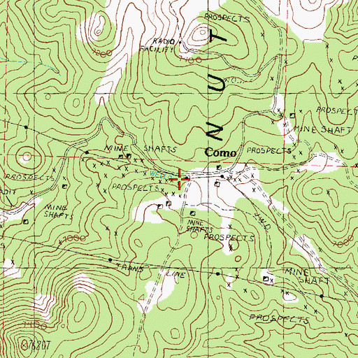 Topographic Map of Palmyra (historical), NV