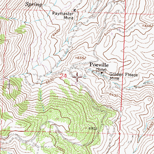 Topographic Map of Peavine Springs, NV