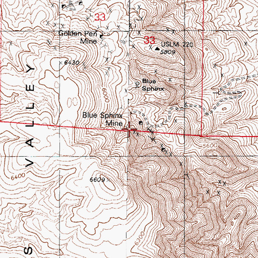 Topographic Map of Greentale Mine, NV