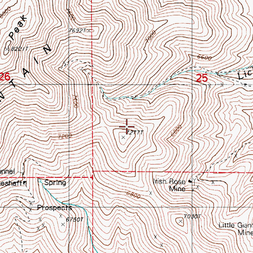 Topographic Map of White Mine, NV