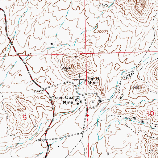 Topographic Map of Nellie Mine, AZ