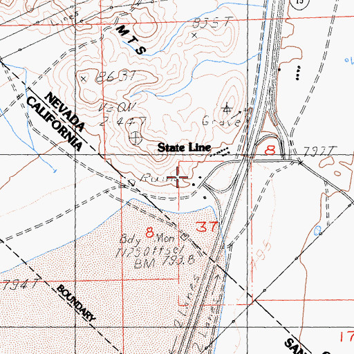 Topographic Map of Ivanpah (historical), NV