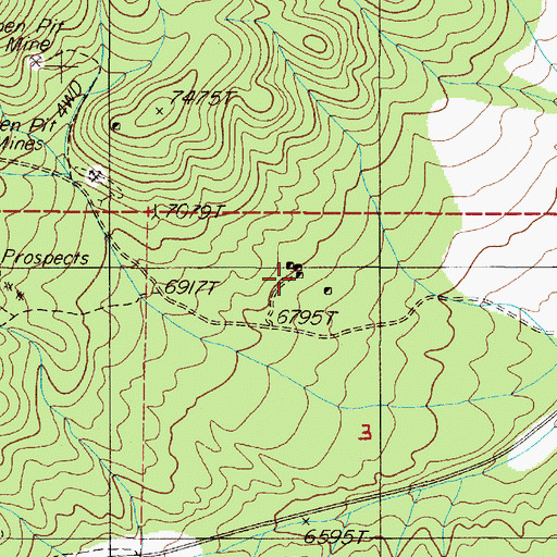 Topographic Map of Kentucky Mine, NV