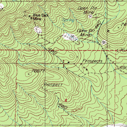 Topographic Map of New York Mine, NV