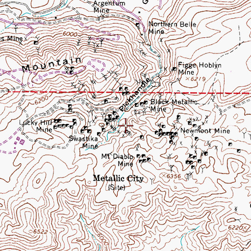Topographic Map of Peru Mine, NV