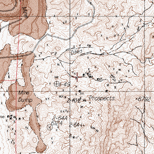 Topographic Map of Lea Mine, NV