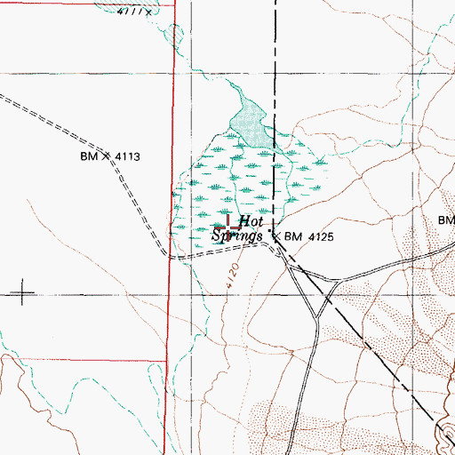 Topographic Map of Wedell Springs, NV
