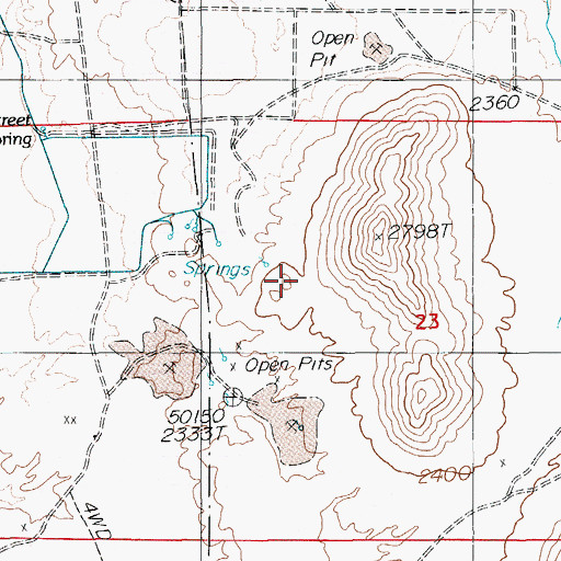 Topographic Map of Parent Springs, NV